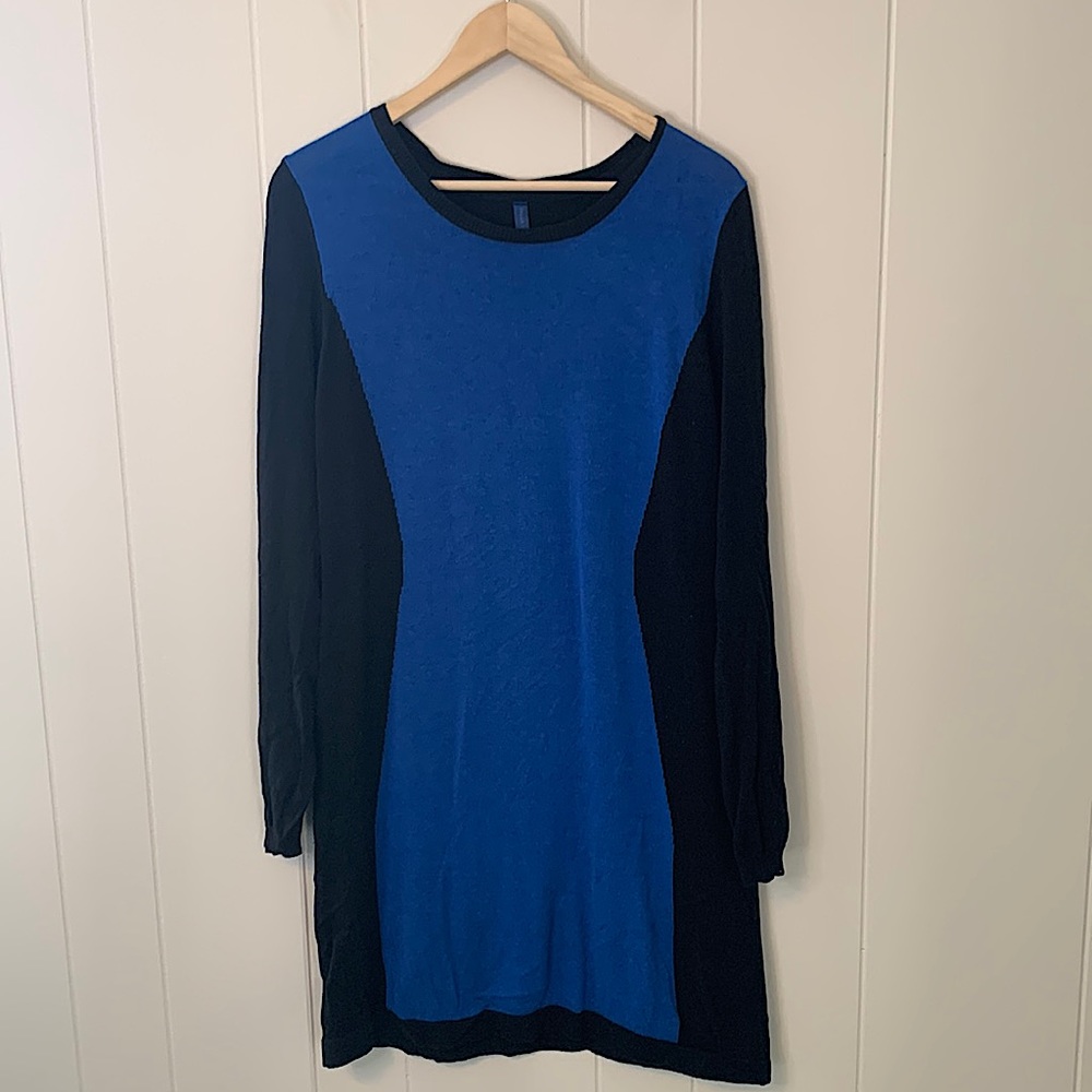Falls Creek Colorblock Sweater Dress Blue Black Size Extra Large